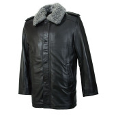 Leather French Jacket with Karakul Collar for Law Enforcement Officers Leather French Jacket with Karakul Collar for Law Enforcement Officers