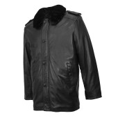 Leather French Jacket with Mouton Collar for Law Enforcement Officers Leather French Jacket with Mouton Collar for Law Enforcement Officers