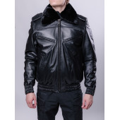 Classic Leather Jacket with Fur Collar Classic Leather Jacket with Fur Collar