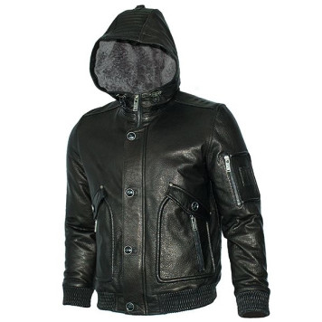 Men`s Leather Fur Jacket 71-66 Emora