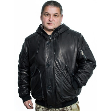 Men`s Leather Fur Jacket 71-66 Flonap