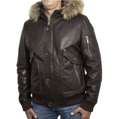 Men`s Leather Fur Jacket 7166 Vegital