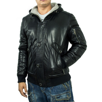 Men`s Leather Fur Jacket 7166 Vegital-4