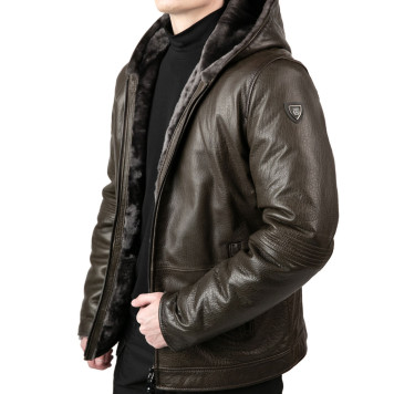 Men`s Leather Sheepskin Jacket MK/17-25K Jumbo-5