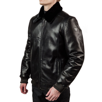 Men`s Leather Sheepskin Winter Jacket MK/17-28K Jumbo-1