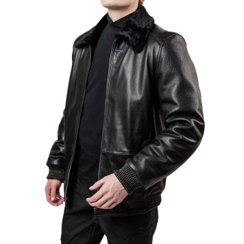Men`s Leather Sheepskin Winter Jacket MK/17-29K Jumbo