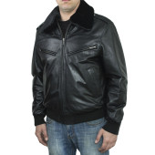 Leather MVD Jacket with Fur Cuffs