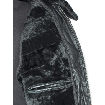 Leather MVD Jacket with Fur Cuffs-1