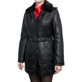 Women`s Winter Leather Police Jacket