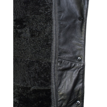Women`s Winter Leather Police Jacket-2