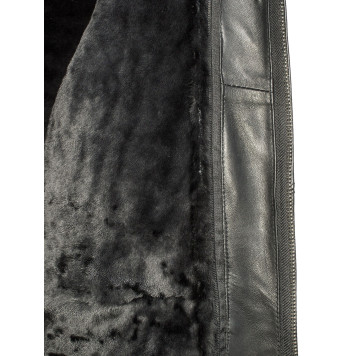 Leather Aviator Jacket with Fur Lining-6