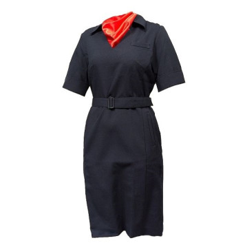 Police Summer Dress with Short Sleeves + Silk Scarf MAGELLAN