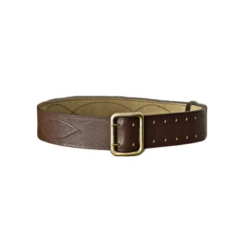 Leather Ranger Belt with Brass Buckle-1