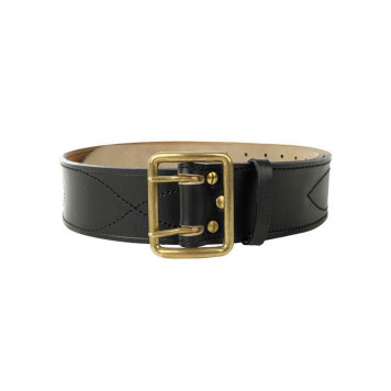 Leather Ranger Belt with Brass Buckle-2