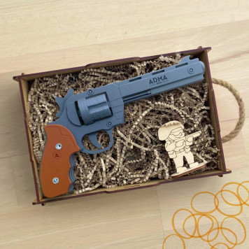 Wooden Replica Colt Anaconda Rubber Band Revolver-2