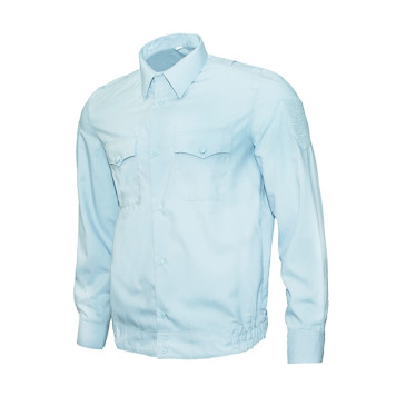 Police Shirt with Long Sleeve and Velcro Patches-1