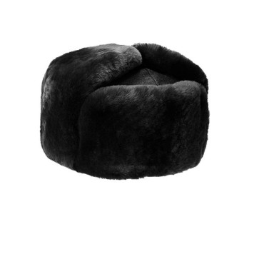 Black Navy Officer`sFur Ushanka