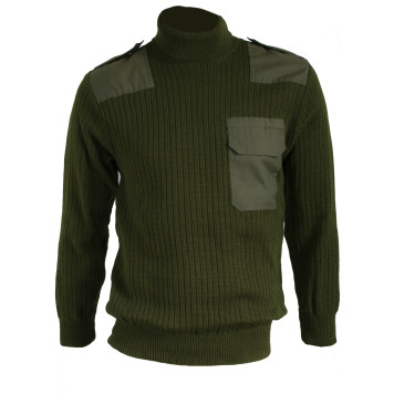 Military Sweater with Reinforced Patches