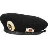 Black Beret with Two Emblem Patches Black Beret with Two Emblem Patches