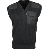 Black Sleeveless Vest with Reinforced Shoulder Pads