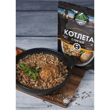 Ready-to-Eat Buckwheat Porridge with Cutlet (Kronidov)-2