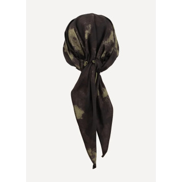 Triangular Knit Headscarf "SPLAV" in Black Moss-1