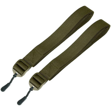 25mm Durable Olive Webbing Strap with Tri-Glide Duraflex Buckle - 120cm, 2-Pack