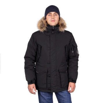 Alaska Black Camo Parka with Natural Fur Trim-12