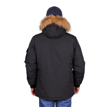 Alaska Black Camo Parka with Natural Fur Trim-13