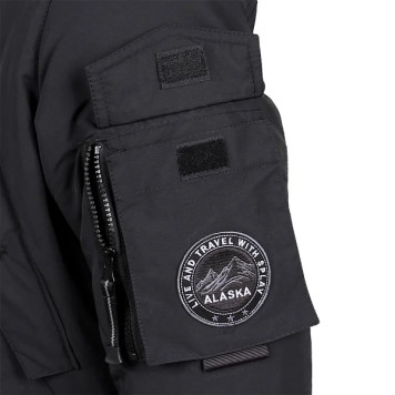 Alaska Black Camo Parka with Natural Fur Trim-5