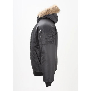 Shortened Black Twill Alaska Jacket-1