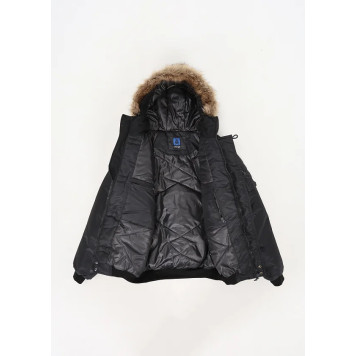 Shortened Black Twill Alaska Jacket-3