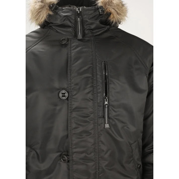 Shortened Black Twill Alaska Jacket-4