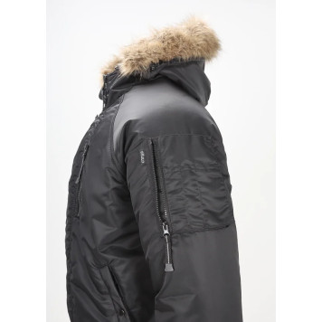 Shortened Black Twill Alaska Jacket-6