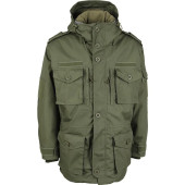SAS Combat Jacket with Removable Liner and Buttoned Shoulder Straps in Olive