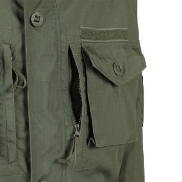 SAS Combat Jacket with Removable Liner and Buttoned Shoulder Straps in Olive-6
