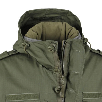 SAS Combat Jacket with Removable Liner and Buttoned Shoulder Straps in Olive-8