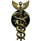 Miniature Mercury&s Caduceus Metal Emblem