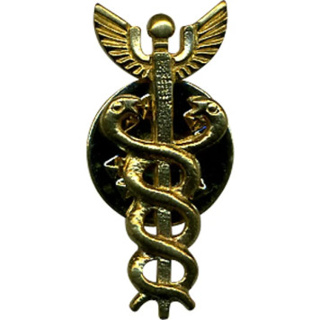 Miniature Mercury&s Caduceus Metal Emblem