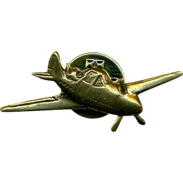 Miniature Metal Airplane Emblem with Propeller
