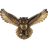 Miniature Blackened Metal Owl Badge