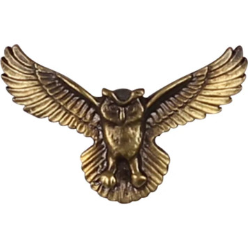 Miniature Blackened Metal Owl Badge