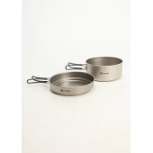 Titanium Cookware Set Alloy 1 Pot, 1 Pan (1250ml + 800ml)