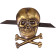 Metal Skull & Bones Chest Badge