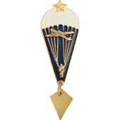 Paratrooper Badge with Star and Airplane - Metal Military Insignia