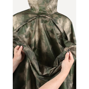 Dromader Tactical Poncho with Moss Taffeta Rip-Stop Waterproof Fabric-5