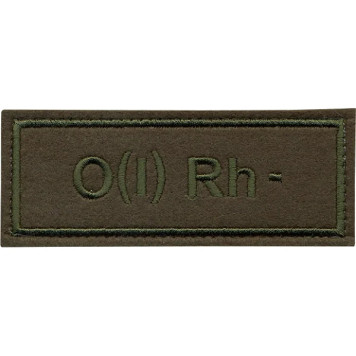 Blood Type 1-Negative Chest Patch with Velcro - Silk Field Embroidery