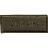 Blood Type 2nd Negative Chest Patch with Velcro - Silk Field Embroidery Blood Type 2nd Negative Chest Patch with Velcro - Silk Field Embroidery