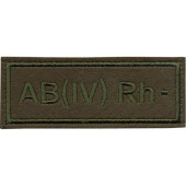 Blood Type 4th Negative Velcro Patch with Silk Embroidery