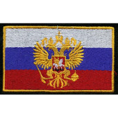 Embroidered Russian Flag and Emblem Patch 55x90 mm